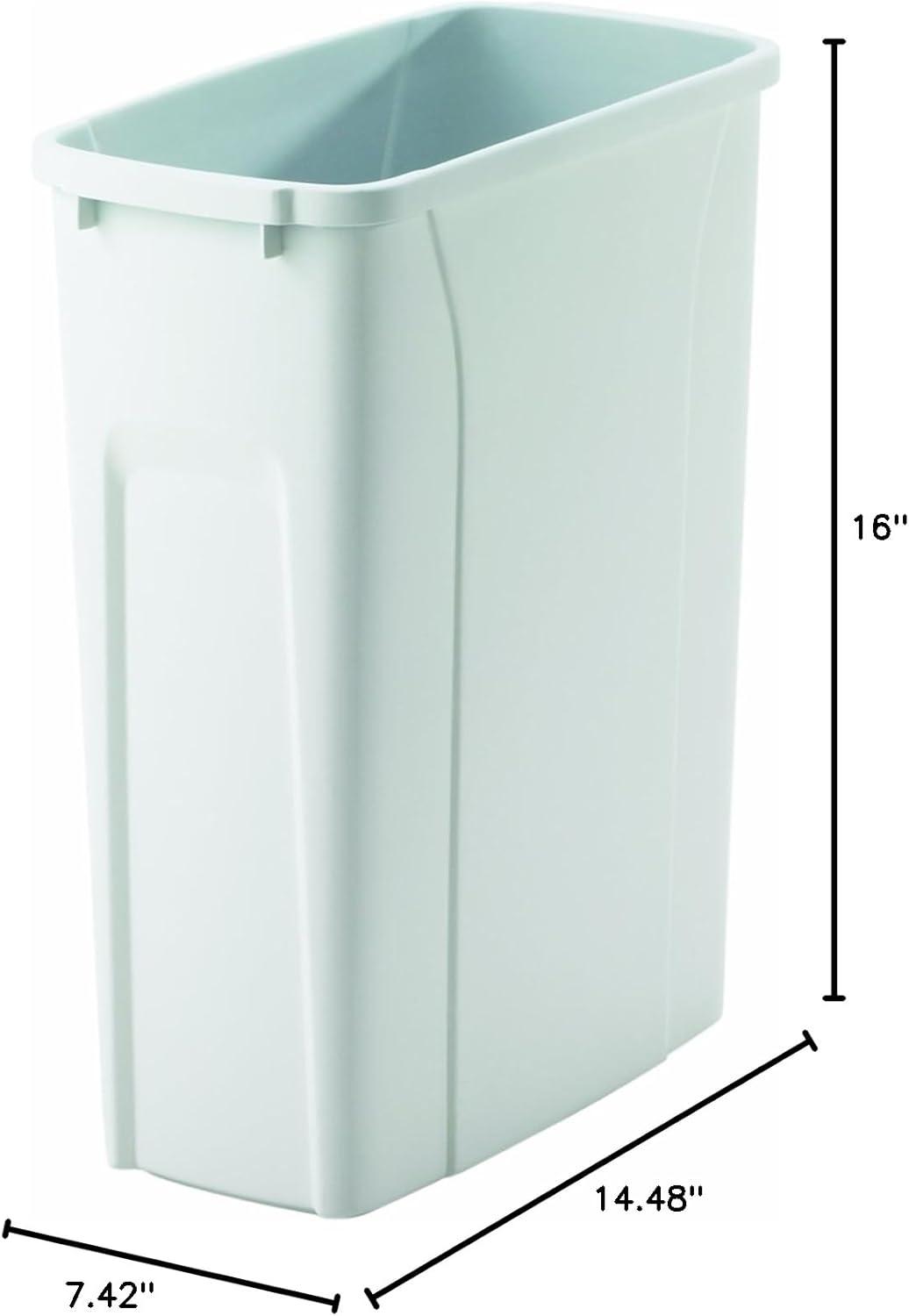 White 20qt Rectangular Plastic Waste Bin Pack of 6