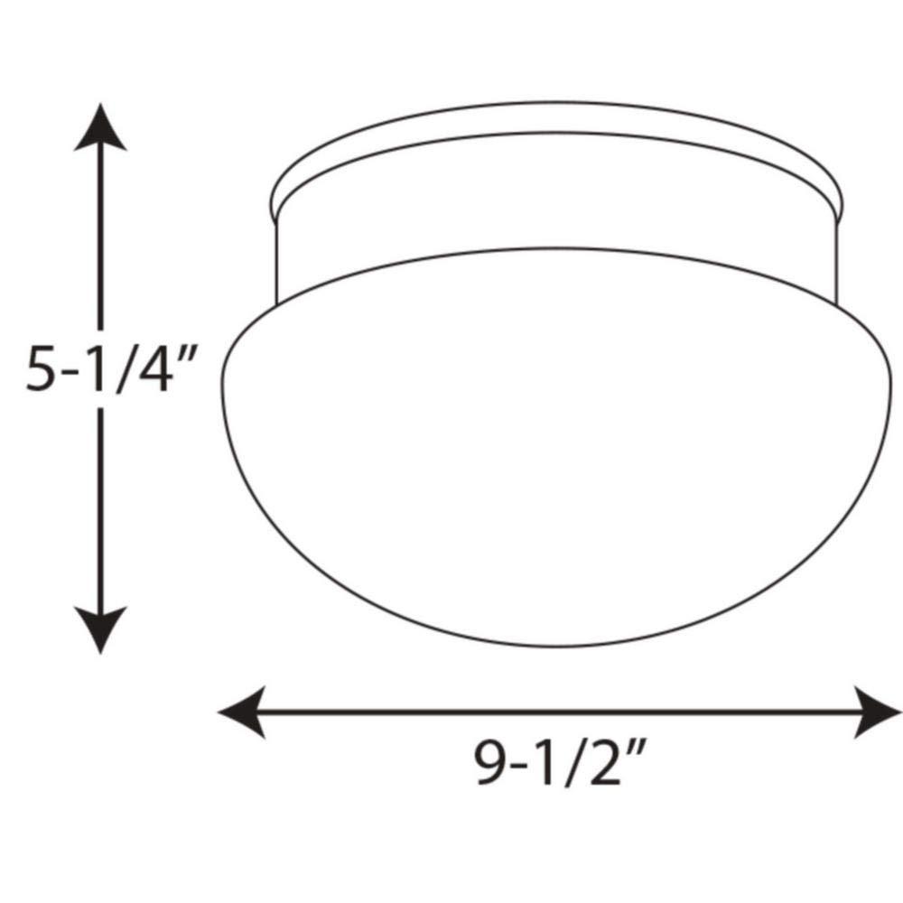 Progress Lighting, Fitter Collection, 2-Light Flush Mount, Brushed Nickel, White Glass Bowl
