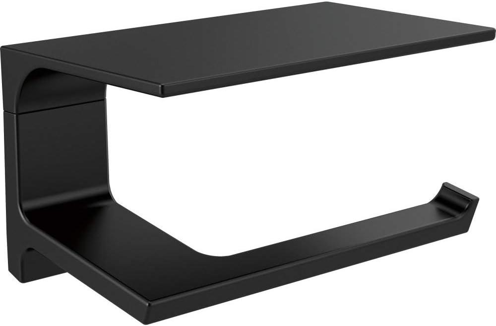 Delta Pivotal Tissue Holder with Shelf, Matte Black