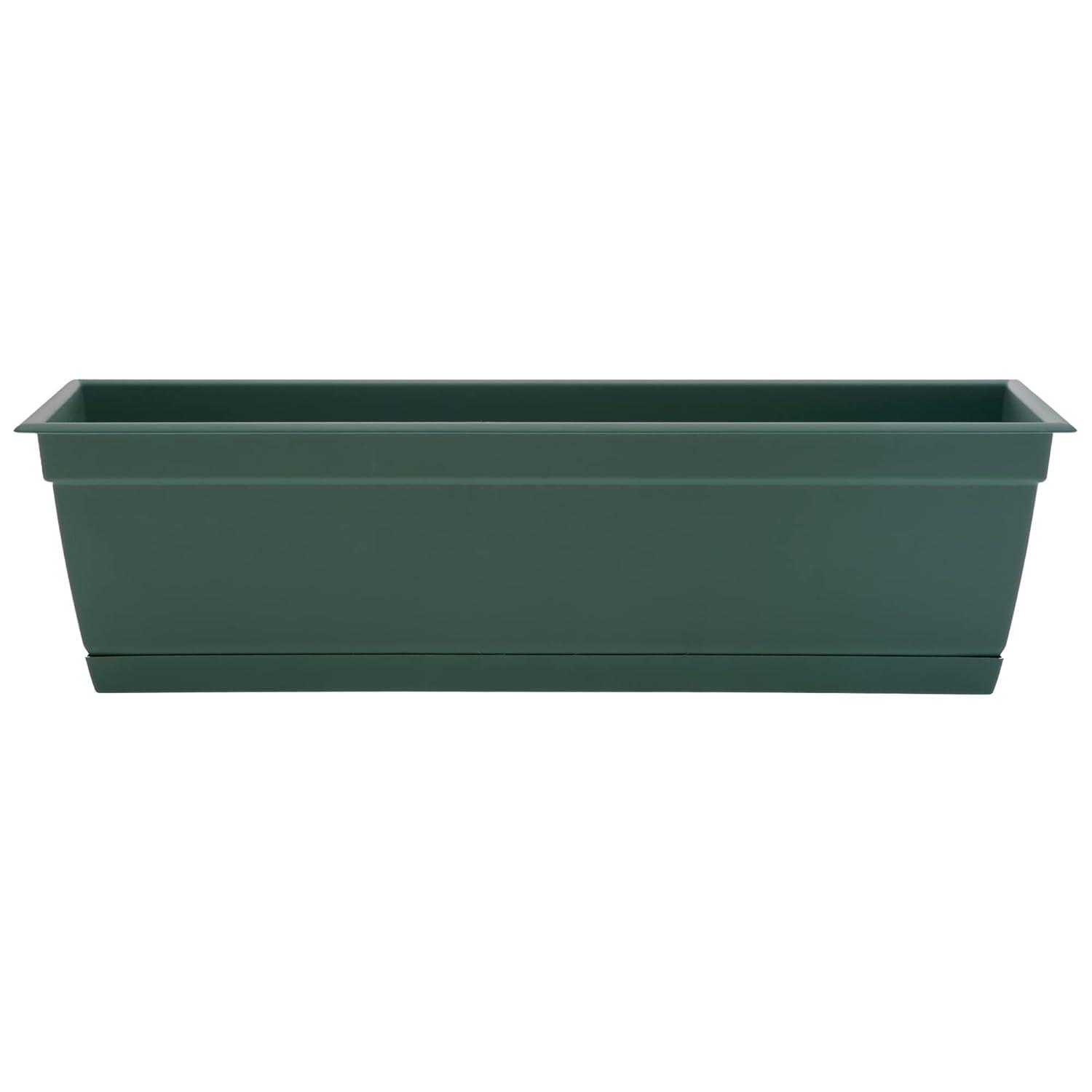 Bloem Dayton 6.87 in. H X 24 in. W Plastic Ocean Series Window Box Turtle Green