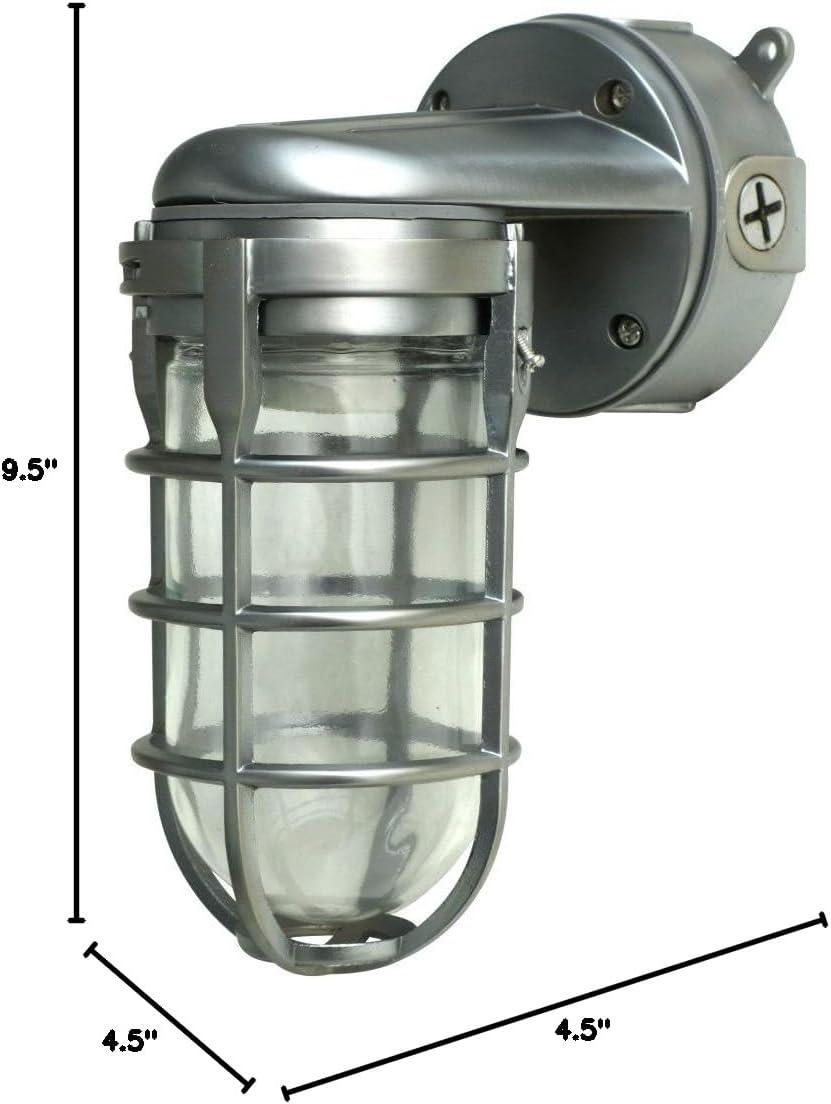 Woods L1707SV Traditional 150W Incandescent Weather Industrial Light, Wall Mount, Silver