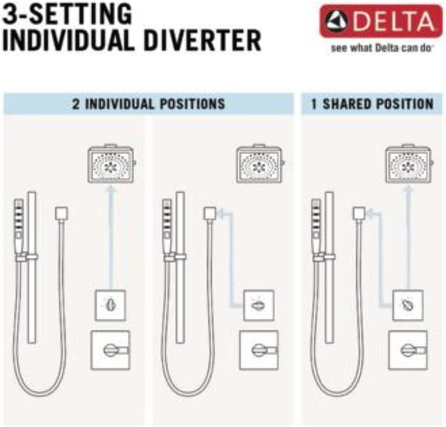 Vero 3-Setting Shower Handle Diverter Trim Kit, Diverter Valve Trim Kit
