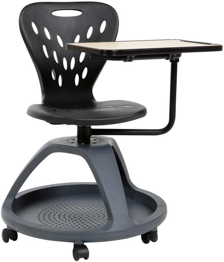 Flash Furniture Mobile Desk Chair with 360° Tablet Rotation and Storage Cubby