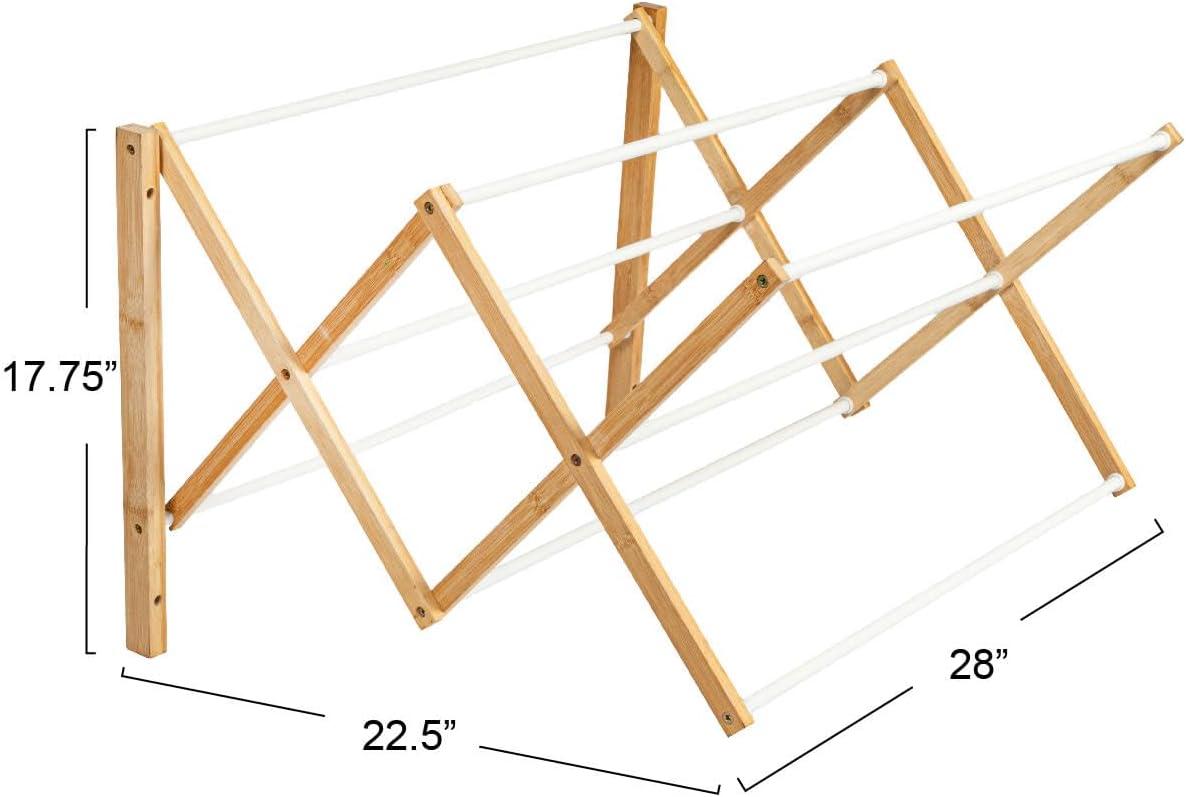 Household Essentials Meghan Bamboo Foldable Wall-Mounted Drying Rack