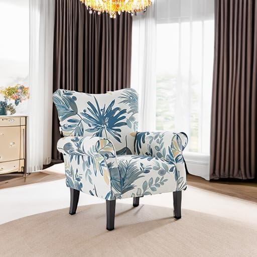 BELLEZE Accent Chair Armchair for Living Room - Allston (Green Blue Floral)