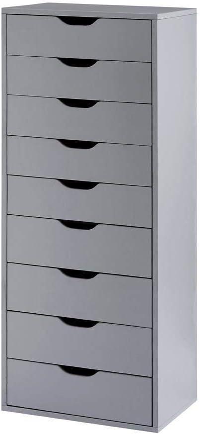 Naomi Home 9-Drawer Office Storage Cabinet - Color: Gray, Size: 9 Drawer