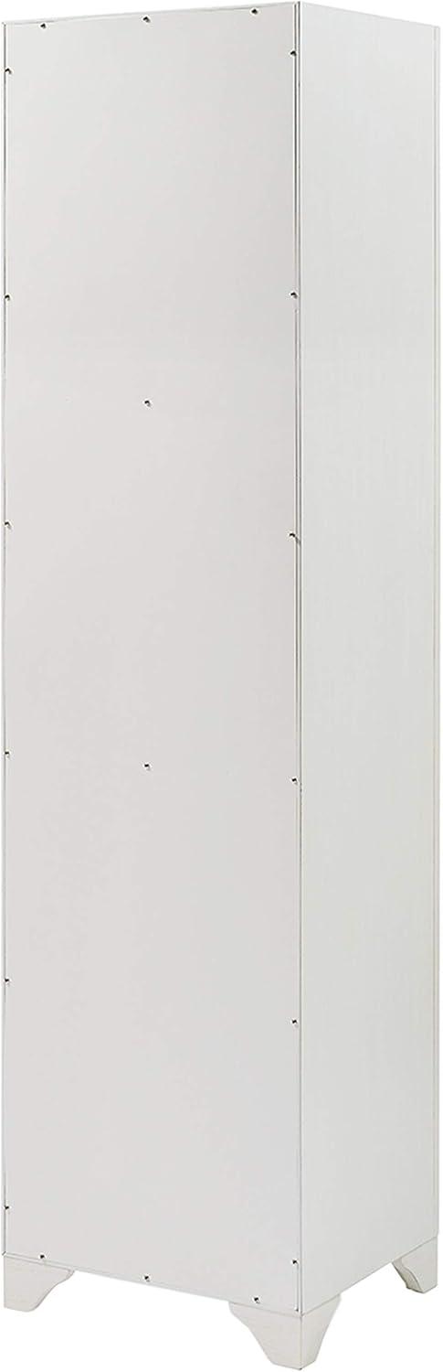 Crosley Furniture Tara Wood Classic Linen Cabinet in Vintage White/Black