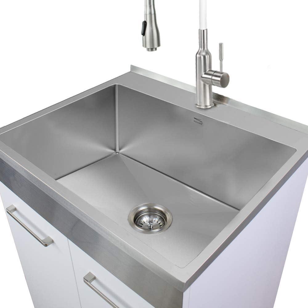 23.6" x 19.7" Free Standing Laundry Sink with Faucet