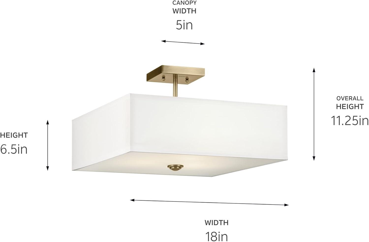 Kichler Lighting Shailene 3 - Light Semi-Flush Mount in  Natural Brass