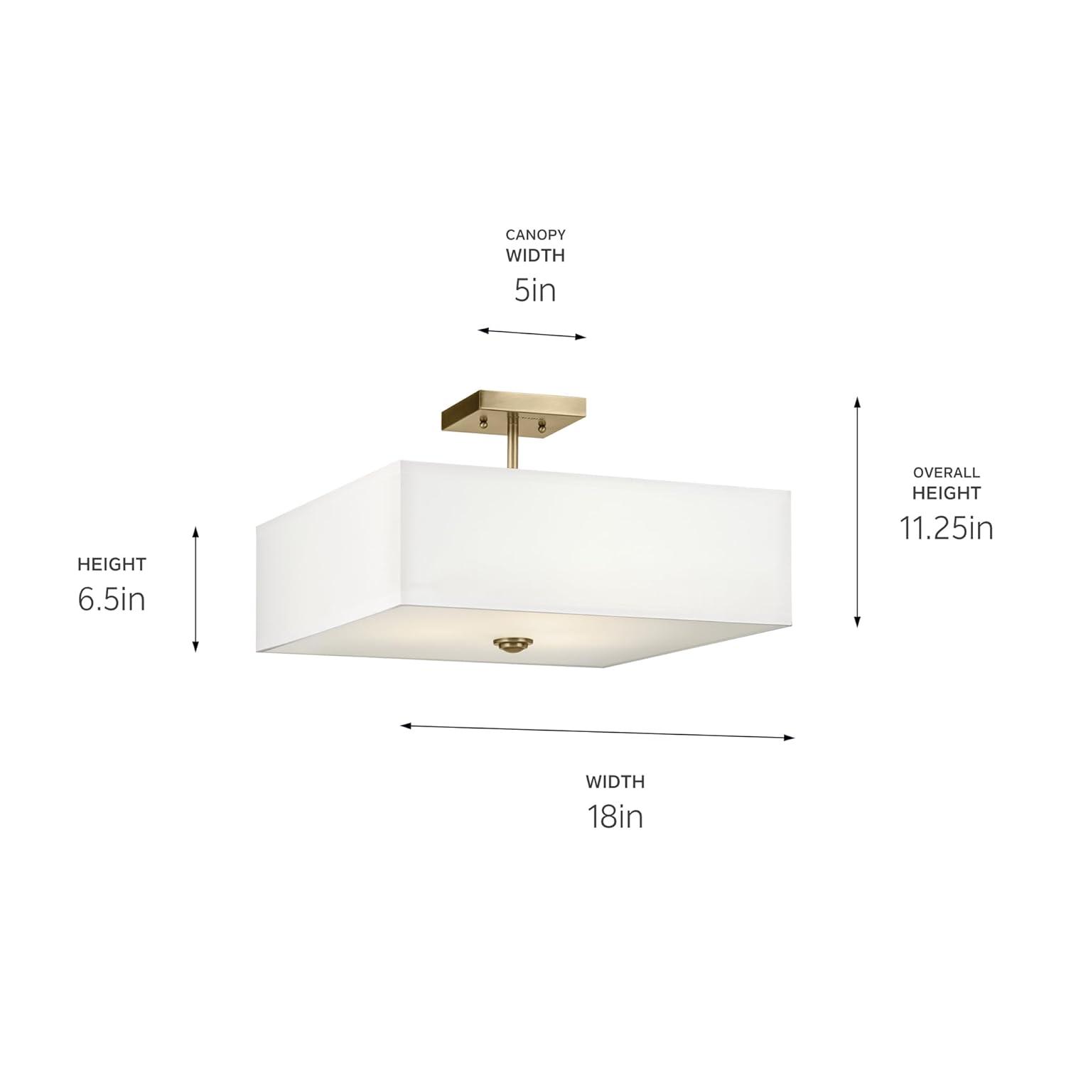 Kichler Lighting Shailene 3 - Light Semi-Flush Mount in  Natural Brass