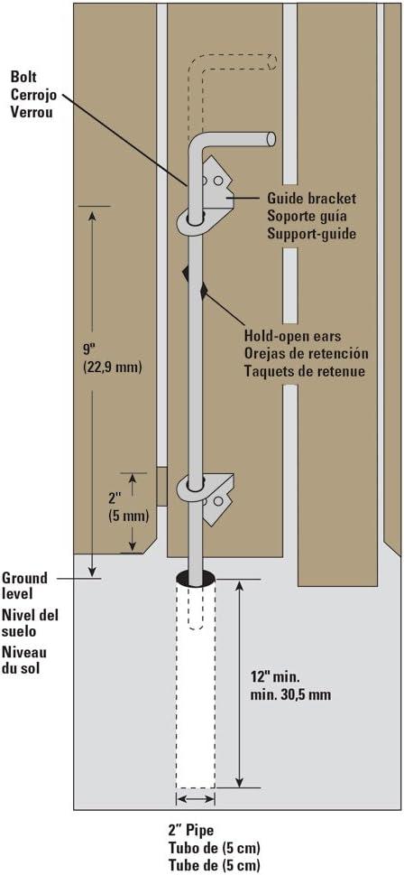 Black Steel Gate Cane Bolt with WeatherGuard Protection