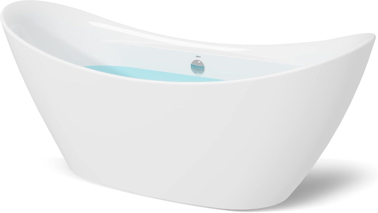 FerdY Boracay 67" Acrylic Freestanding Bathtub With Chrome Drain