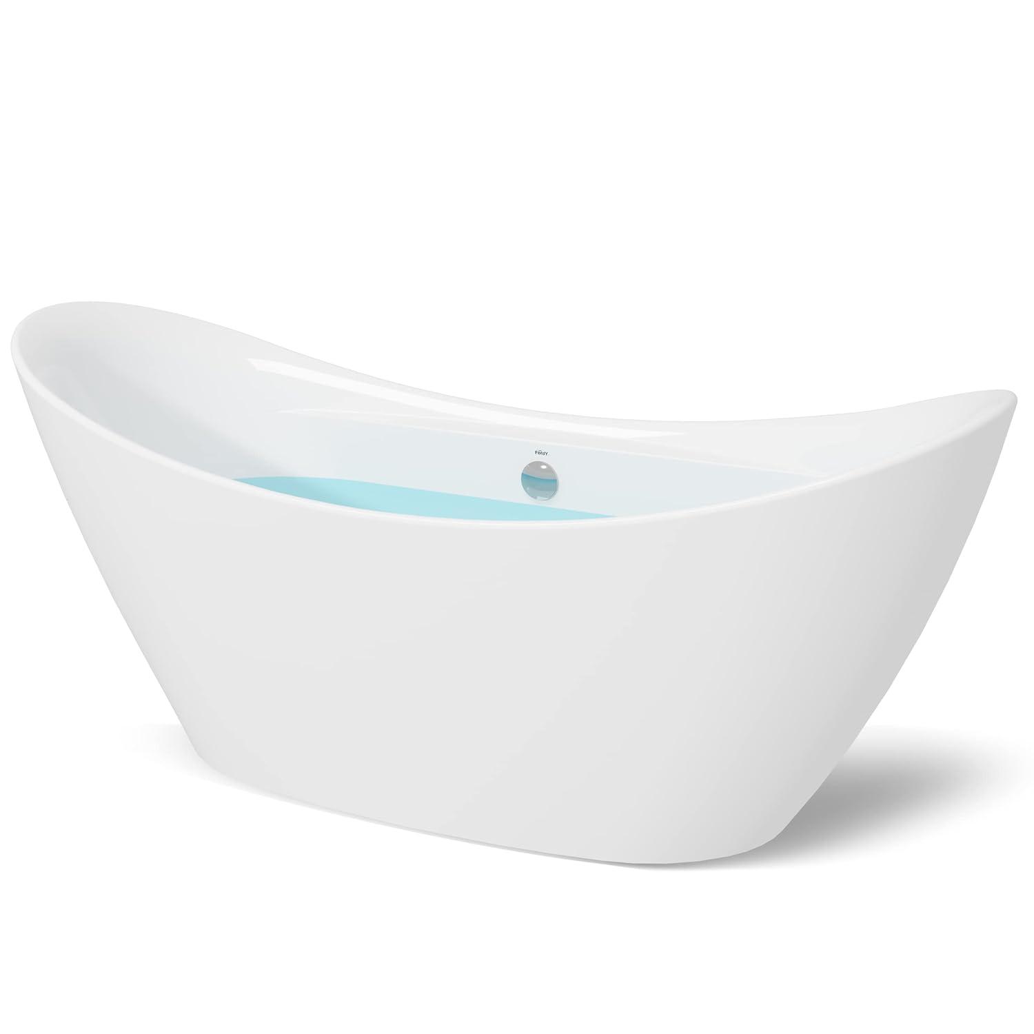 FerdY Boracay 67" Acrylic Freestanding Bathtub With Chrome Drain