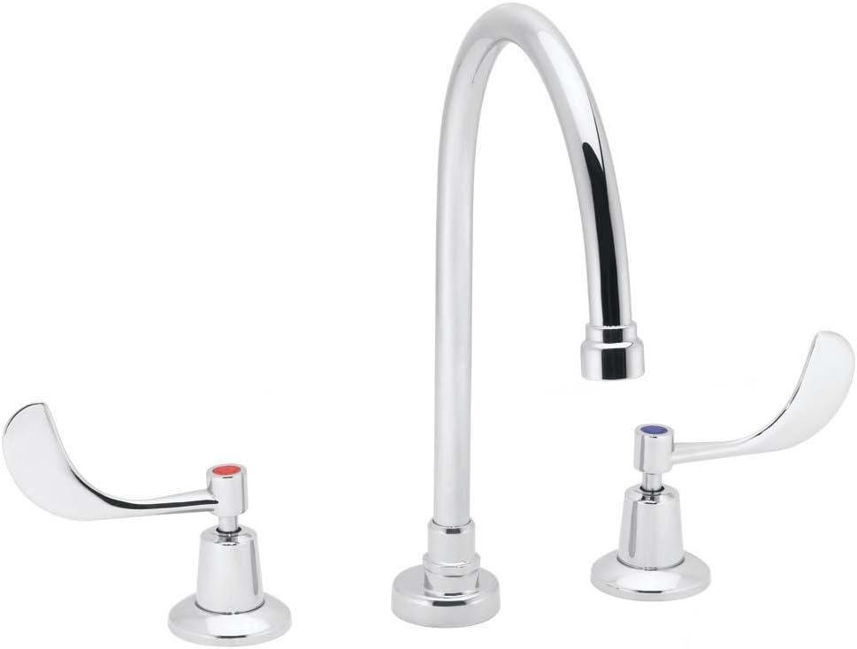 Elegant Commander Chrome Gooseneck Widespread Bathroom Faucet