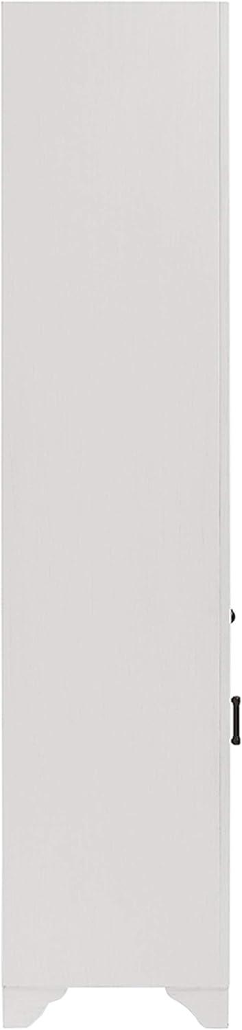 Tara White Linen Cabinet with Adjustable Metal-Hardware Shelving