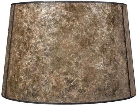 Blonde Mica Drum Lamp Shade with Bronze Spider Assembly