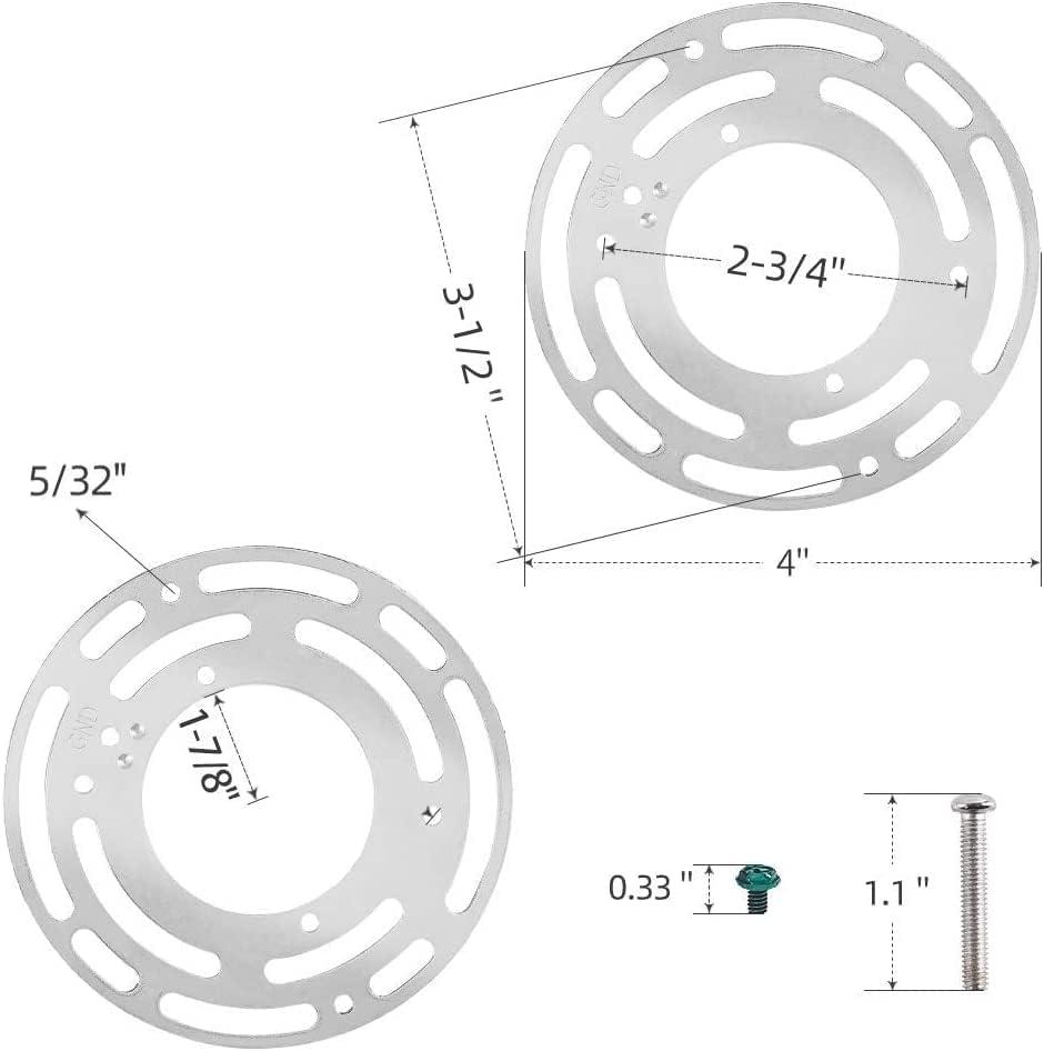 2 Pack Universal Light Fixture Mounting Bracket, 4 Inches Diameter Steel Round Light Crossbar, Mounting Bracket for Wall Light, Ceiling Light, Chandelier