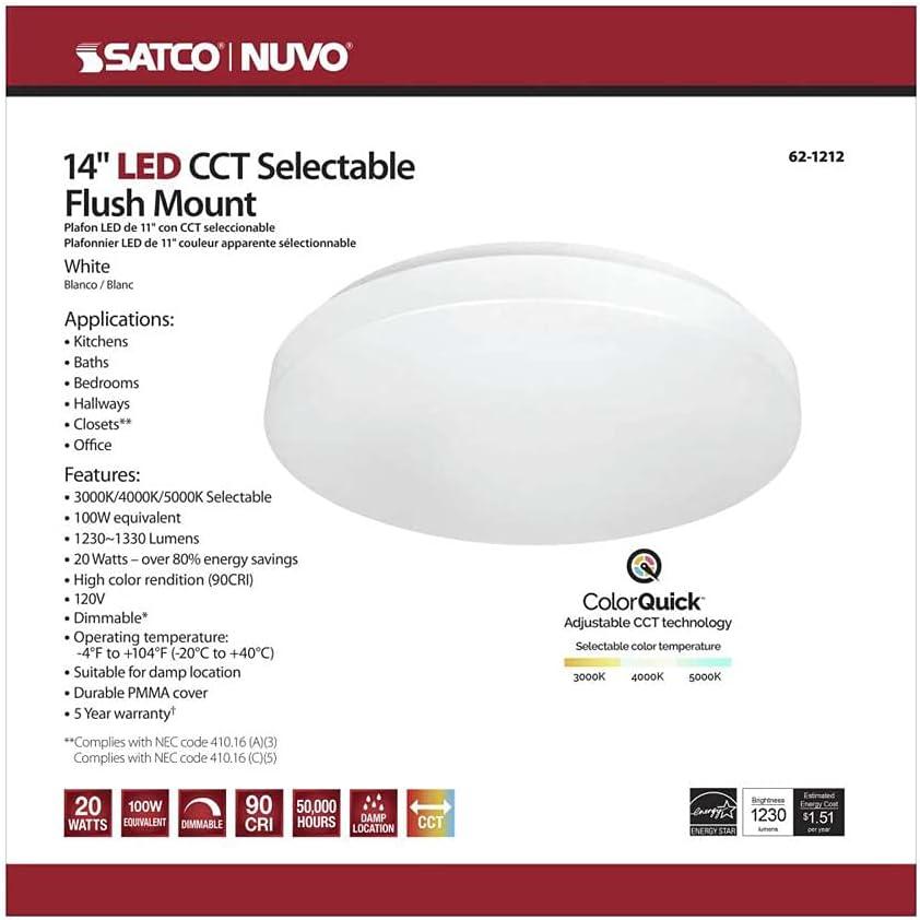 Satco Nuvo 15.75 in. H X 3.74 in. W X 15.75 in. L White LED Ceiling Light Fixture