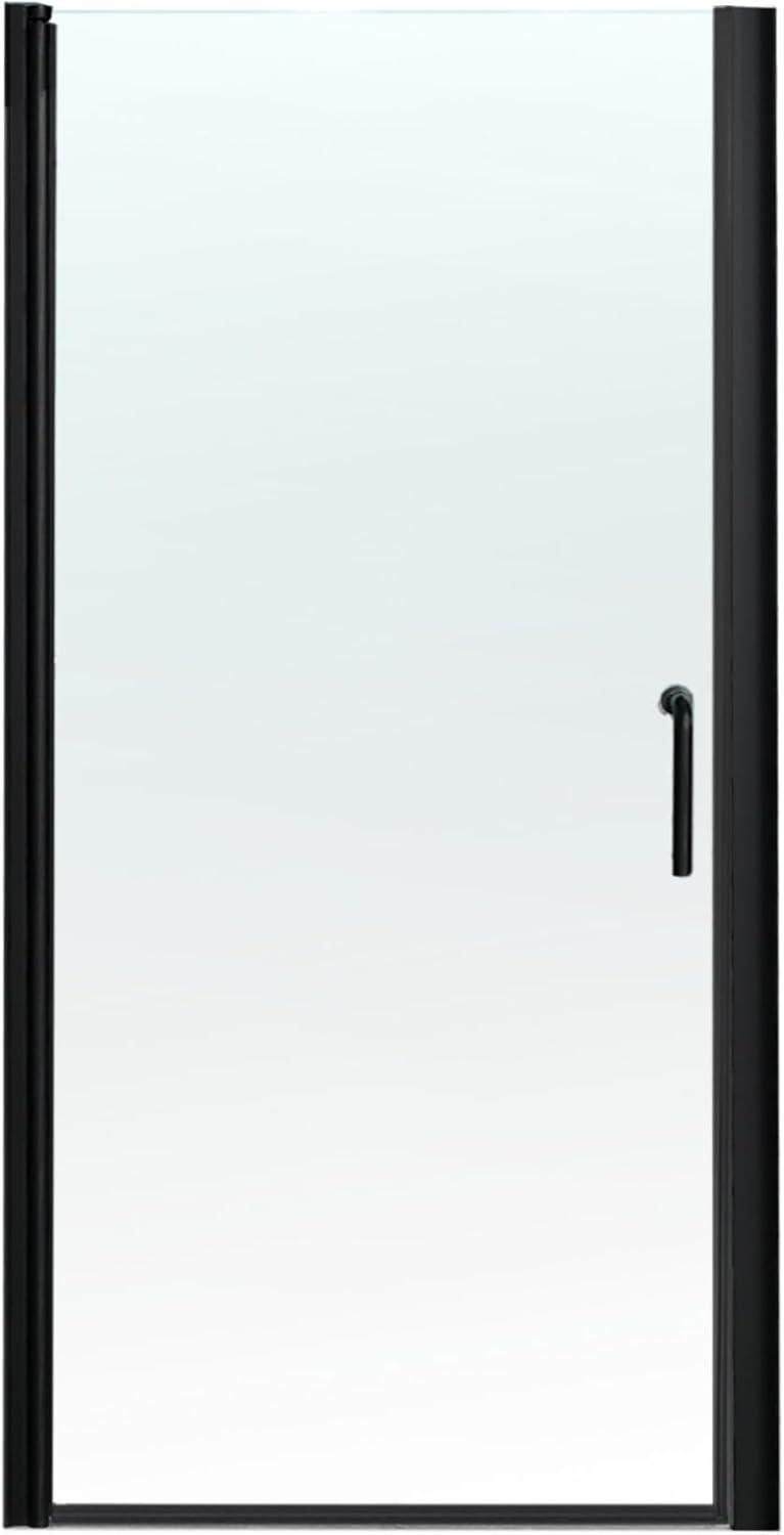 Matte Black Frameless Pivot Shower Door with Clear Glass