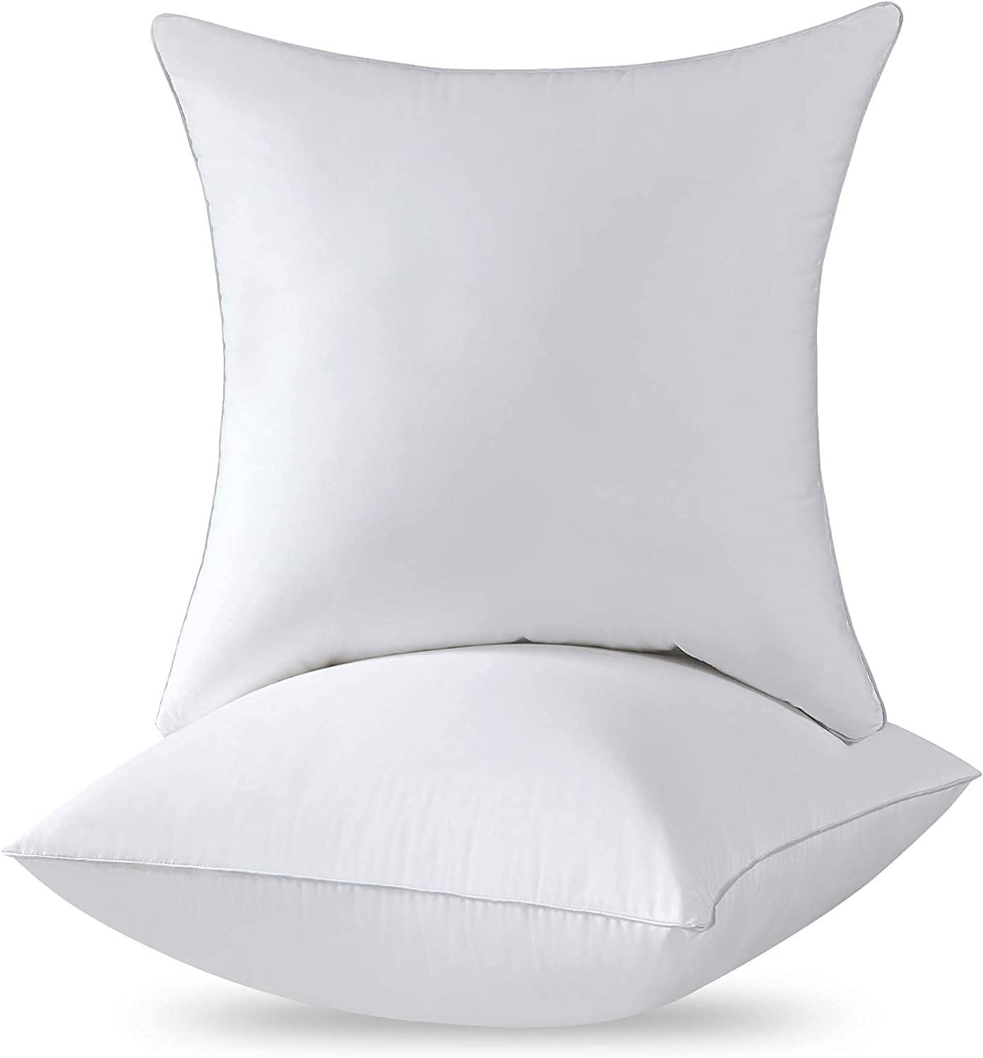 Set of 2 White 18" Square Polyester Pillow Inserts