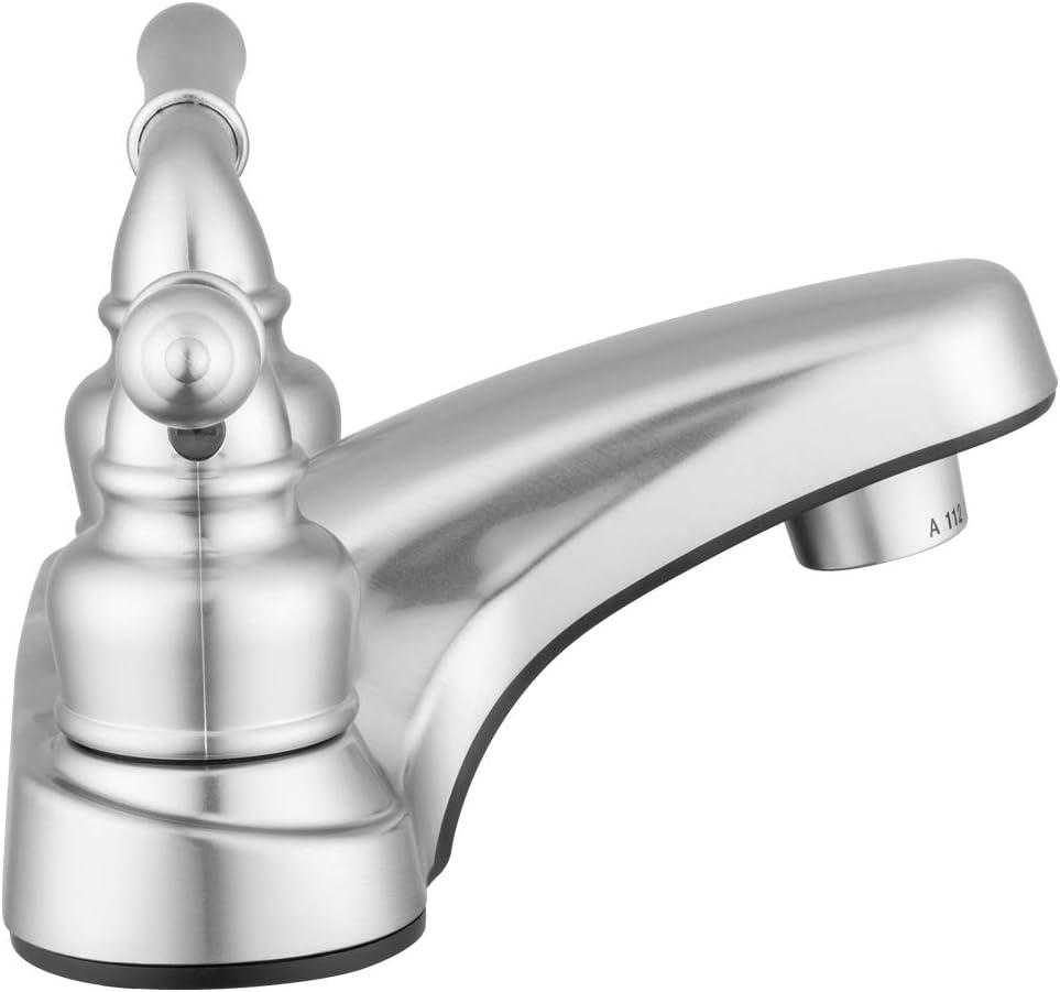 Pacific Bay Lynden Bathroom Sink Faucet Metal-Plated ABS Water Faucet, Brushed Satin Nickel