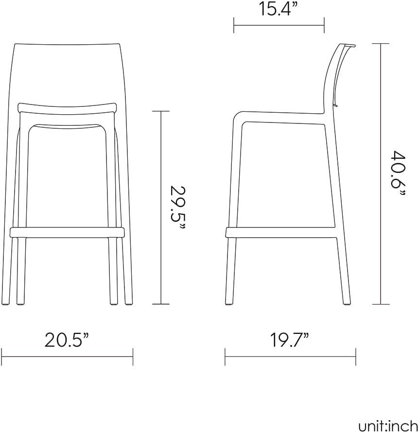Sensilla 2pk Outdoor Stackable Bar Stools - Light Blue - Lagoon