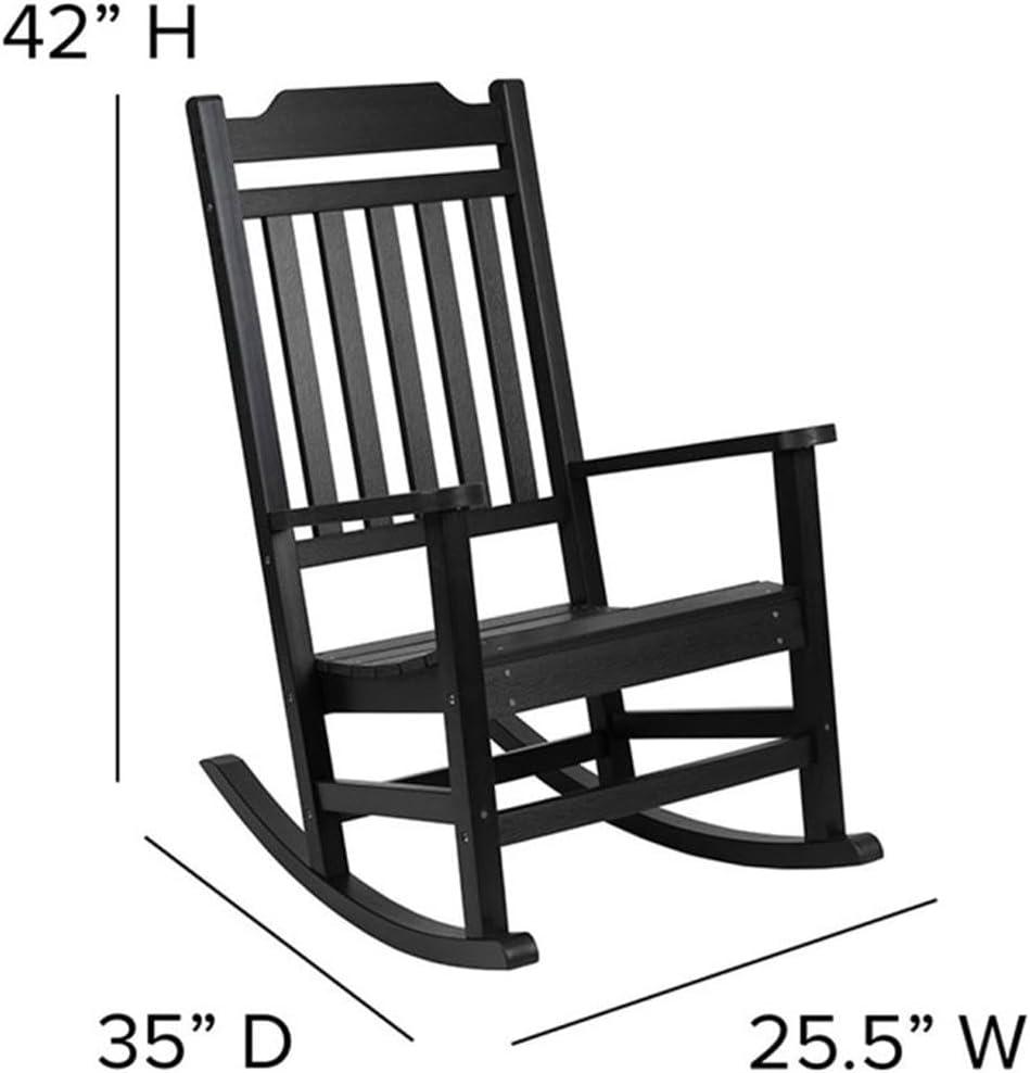 Flash Furniture Winston All-Weather Poly Resin Wood Rocking Chair