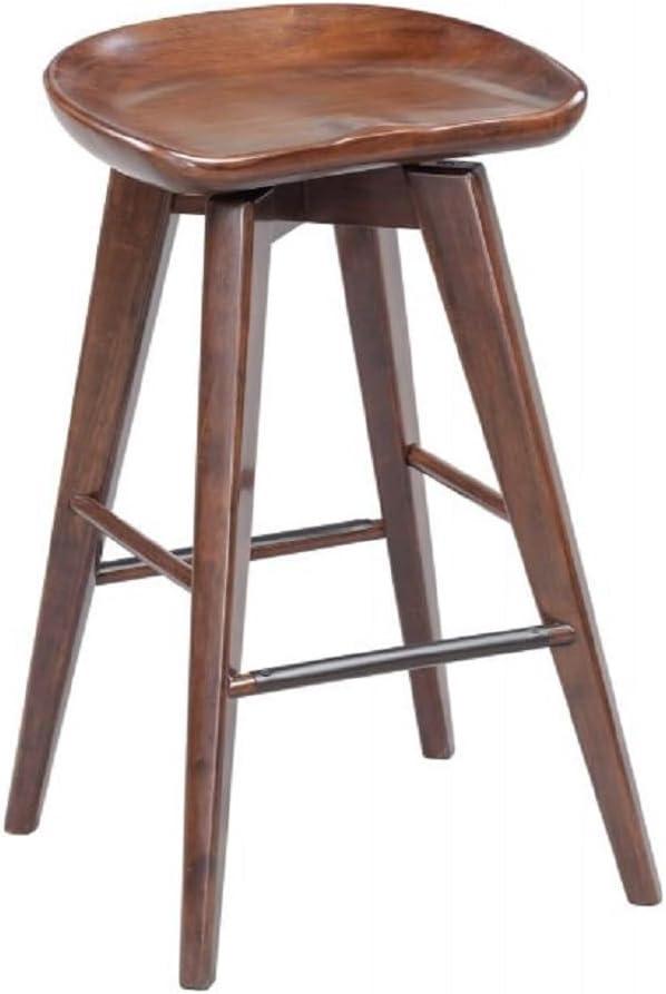 24" Bali Swivel Counter Height Barstool: Wood Frame, Backless - Boraam