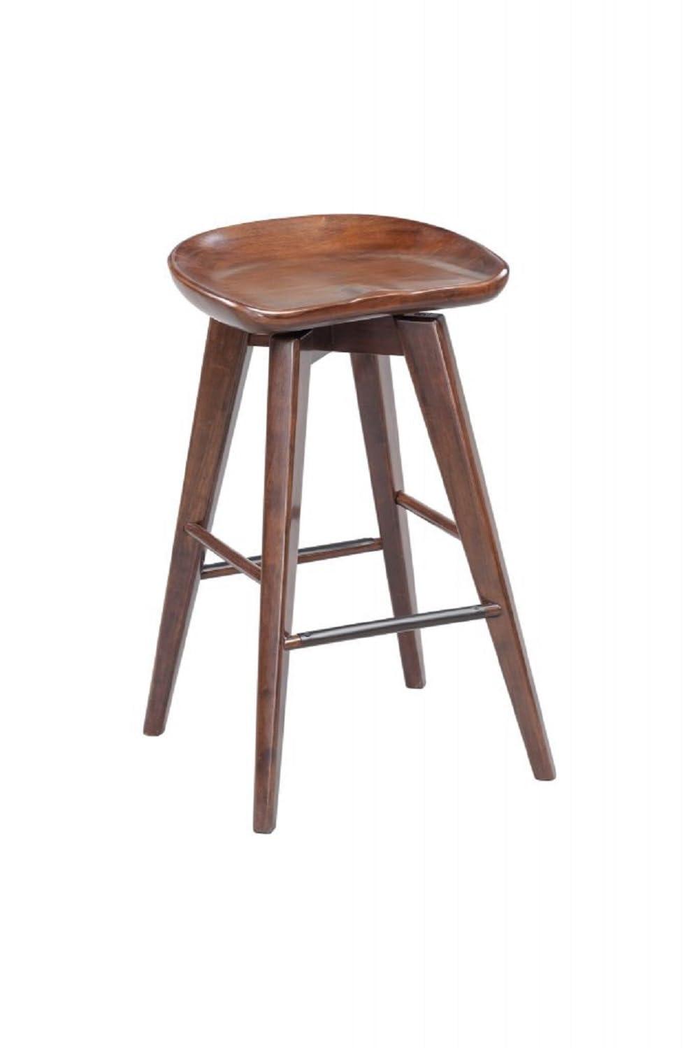 24" Bali Swivel Counter Height Barstool: Wood Frame, Backless - Boraam
