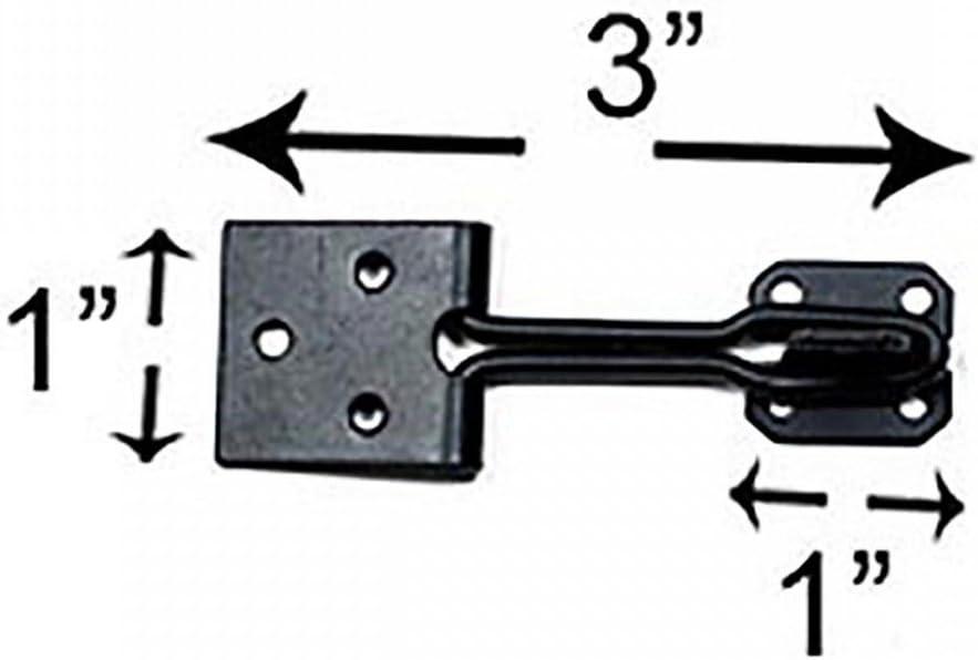 3-Inch Black Wrought Iron Hasp Door Lock