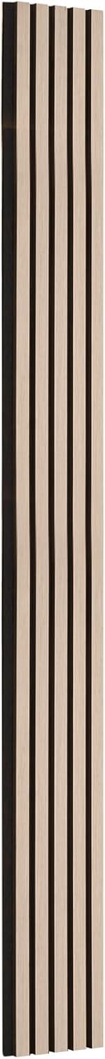 Silver Wood Acoustic Wall Panels with MDF and Polyester, 94.5 x 7.9 in, 4-Piece Set