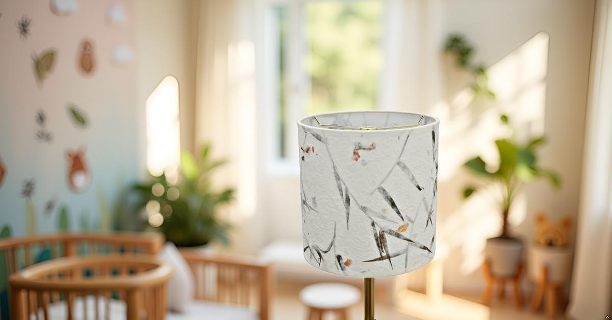 Aspen Creative 31223 Transitional Drum (Cylinder) Shaped Spider Construction Lamp Shade in Off White, 8" wide (8" x 8" x 8")
