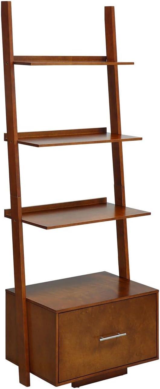 Convenience Concepts American Heritage Ladder Bookcase with File Drawer-Finish:Cherry