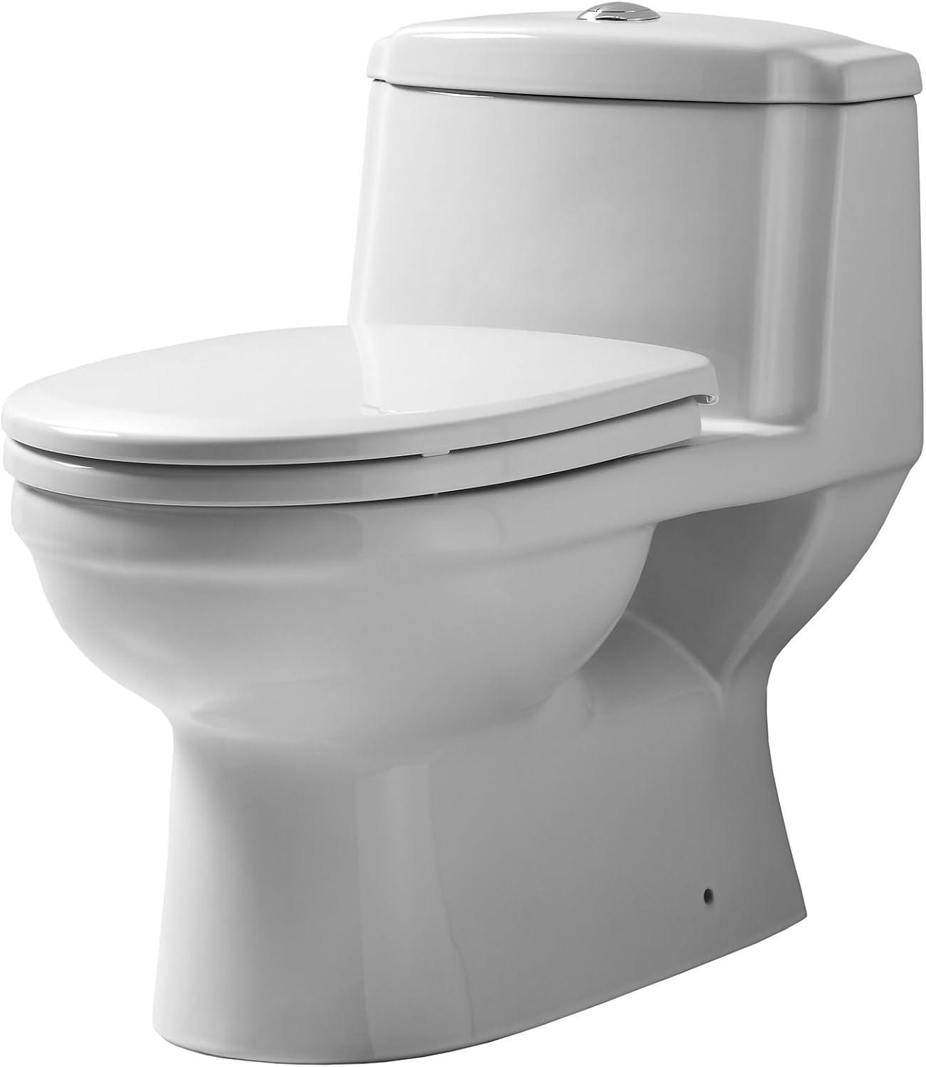 Whitehaus Collection Magic 1.6 Gallons GPF Elongated Comfort Height Floor Mounted One-Piece Toilet (Seat Included)