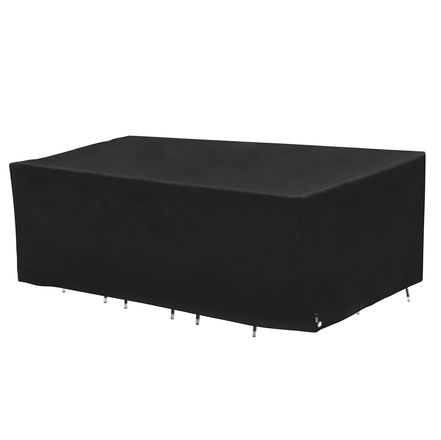 Modern Leisure Black Diamond Waterproof Oval Patio Table & Chair Set Cover, 108"L x 64"W x 34"H, Black