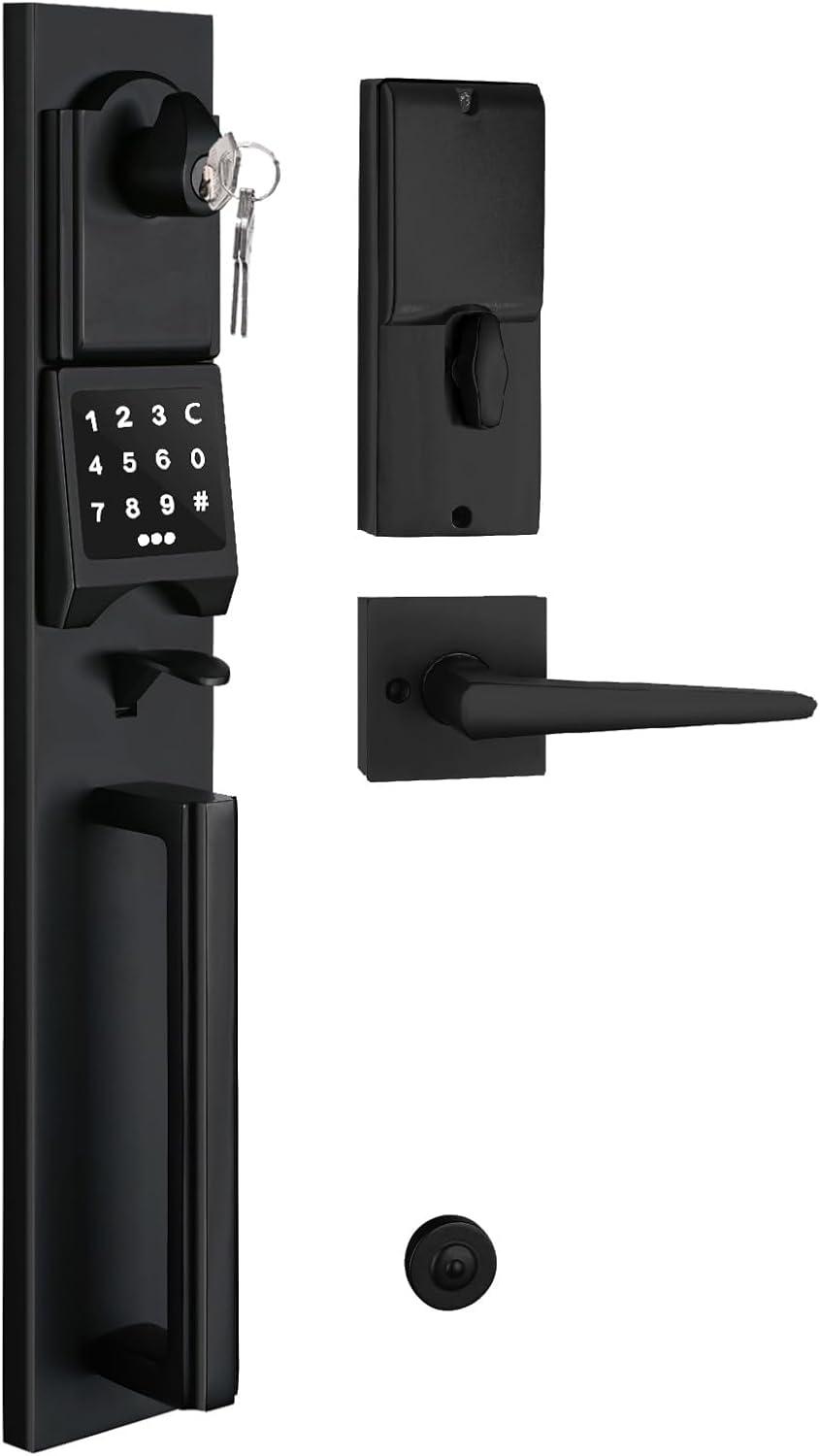 Handleset with Deadbolt and Door and Rosette