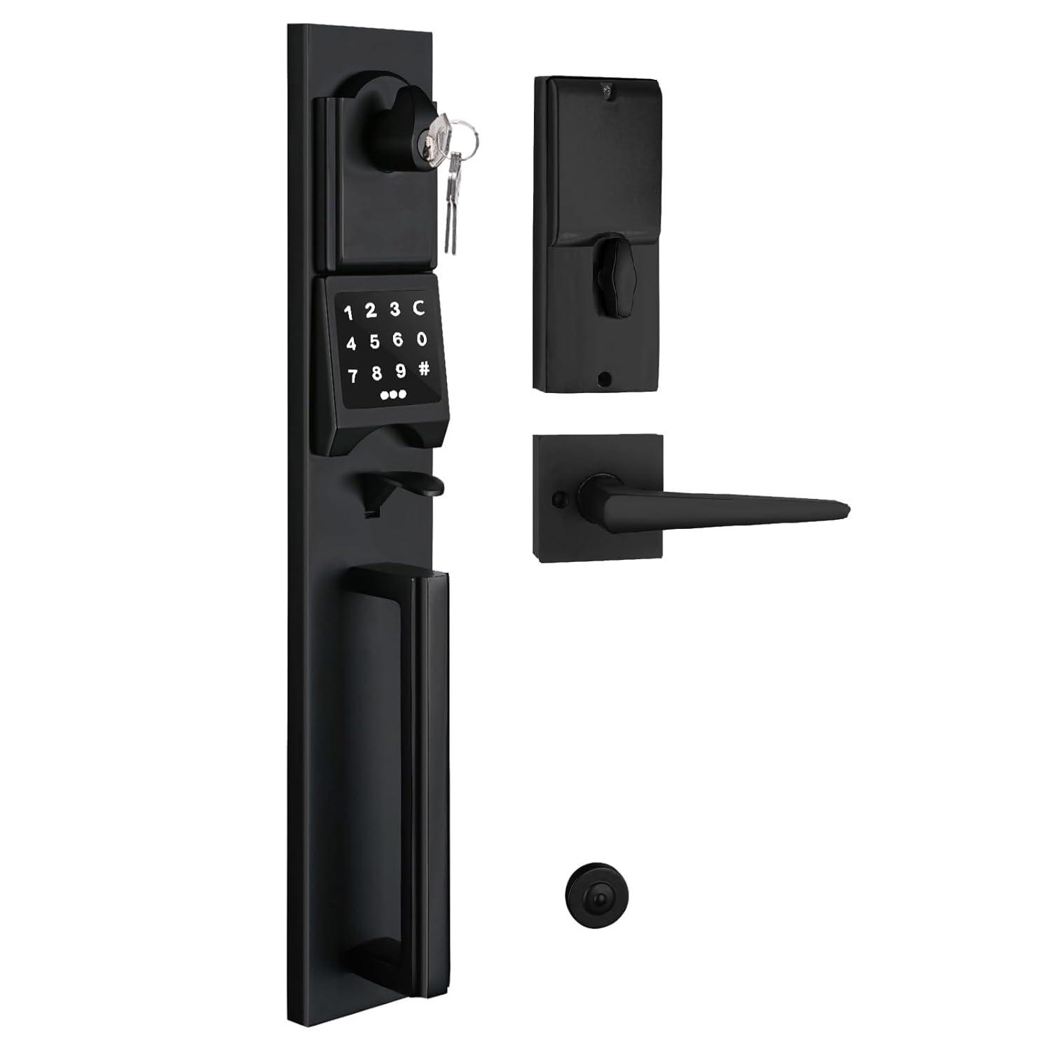 Handleset with Deadbolt and Door and Rosette