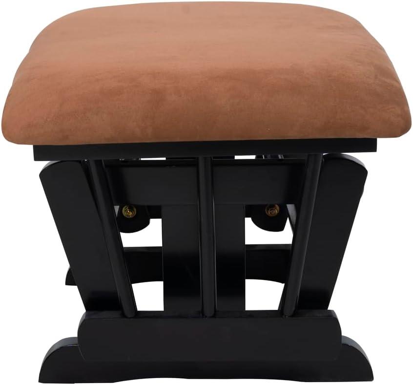 Nursery Glider & Ottoman Sets, Reclining Swivel Glider Rocker with Ottoman, Nursery Rocking Chair for Baby Room, Upholstered Nursery Recliner Glider with Ottoman, Padded Arms - Dark Gray, White