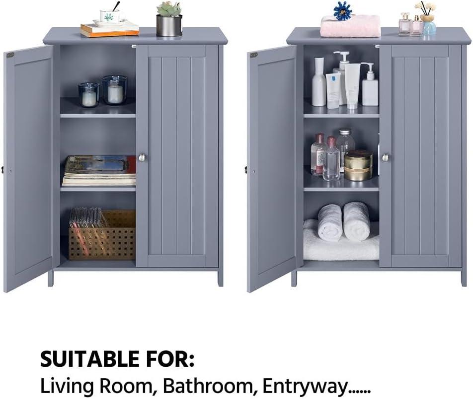 Gray MDF Lockable Cabinet with Adjustable Shelving