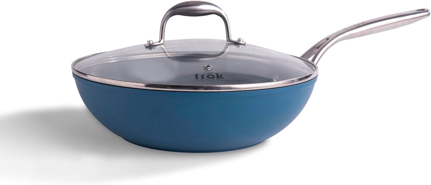 frök Frök Non-Stick Fry Pan Meets Wok With Lid, 11-Inch, Black & Silver