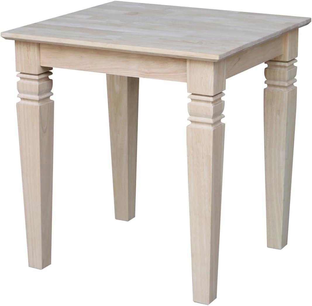 Classic Unfinished Parawood Java Square End Table