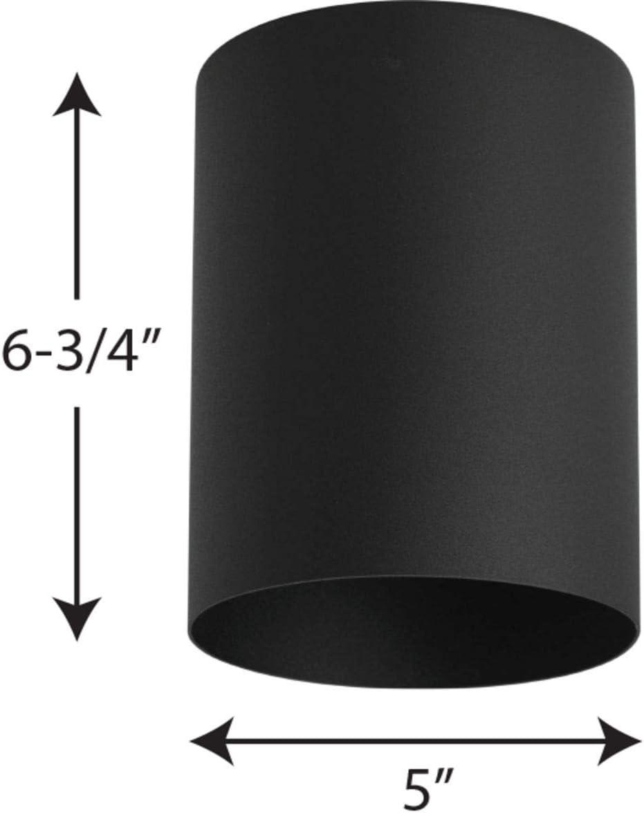 Progress Lighting, Cylinder, 1-Light, Flush Mount, Antique Bronze, Porcelain, Black, LED, Wet Rated