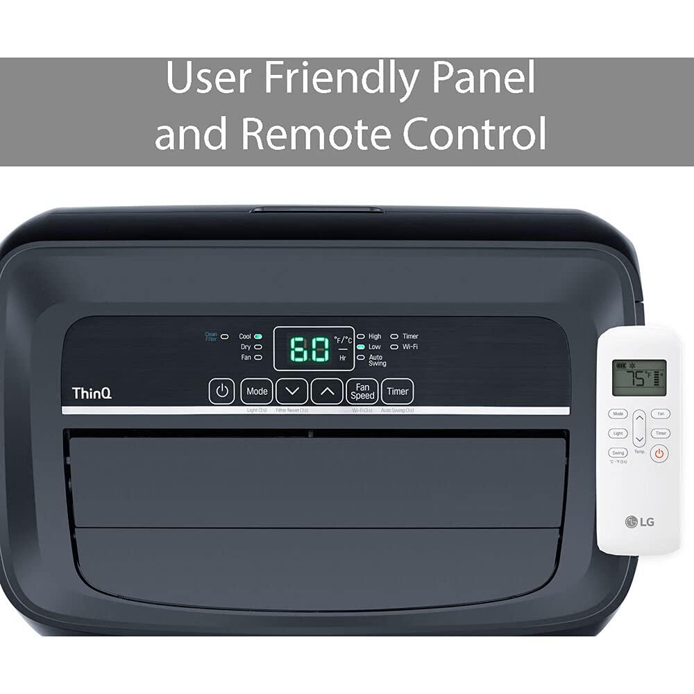LG 10,000 BTU DOE / 14,000 BTU ASHRAE Smart Portable Air Conditioner, Cools 450 Sq.Ft.
