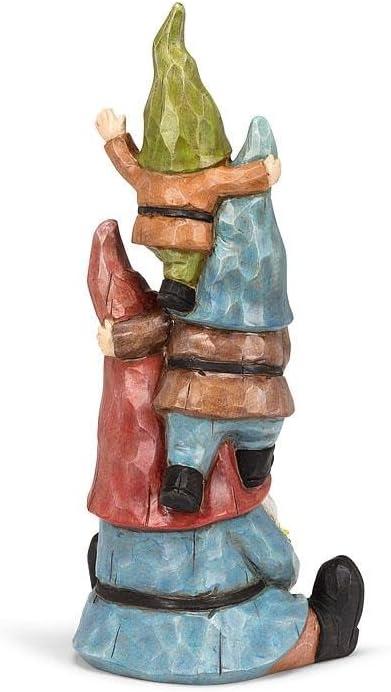 Colorful Resin Stack of Waving Gnomes Figurine