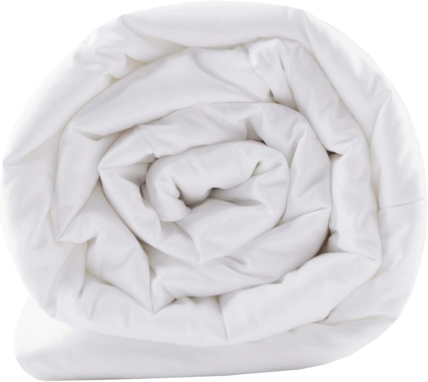 Cotton Sateen Down Alternative Comforter Level 1 Warm 3M Thinsulate Year Round Warmth (Twin) White