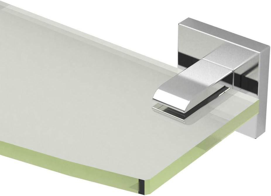 Elevate 20.13" Brushed Brass Wall Mounted Glass Shelf