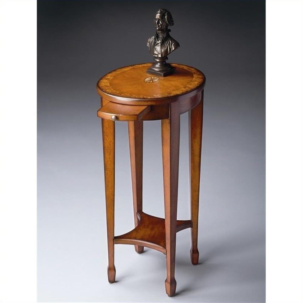 Butler Specialty Traditional Round Accent Table In Olive Ash Burl
