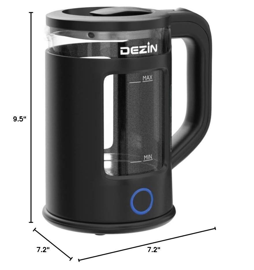 Dezin Electric Kettle with Keep Warm Function, BPA Free Window-Glass Double Wall Design Electric Tea Kettle, Bicolor LED, 1.5L Hot Water Kettle with Auto Shut-Off and Boil Dry Protection Tech