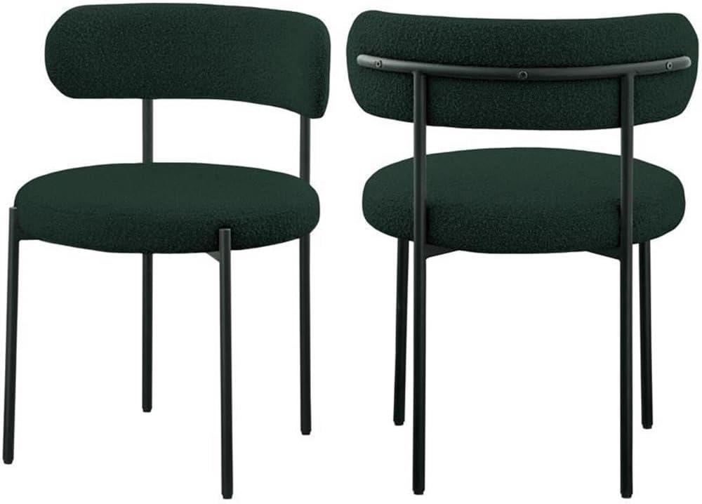 Meridian Furniture Beacon Green Boucle Fabric Dining Chair