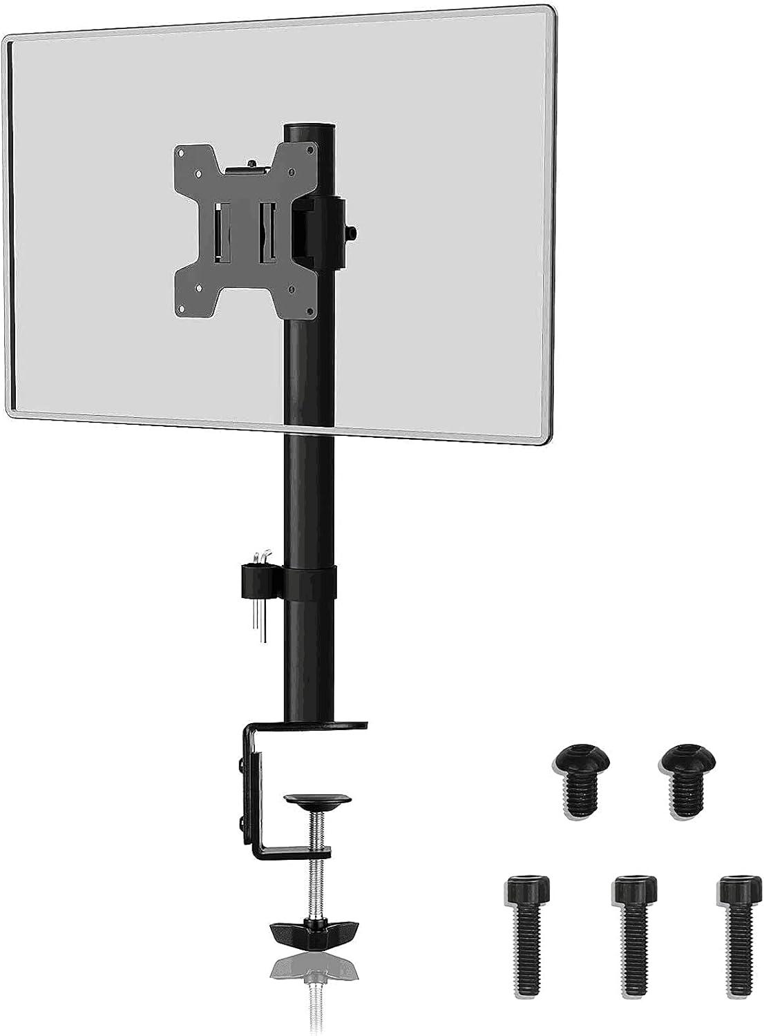 Adjustable Black Steel Single Monitor Desk Mount for 13"-32" Screens